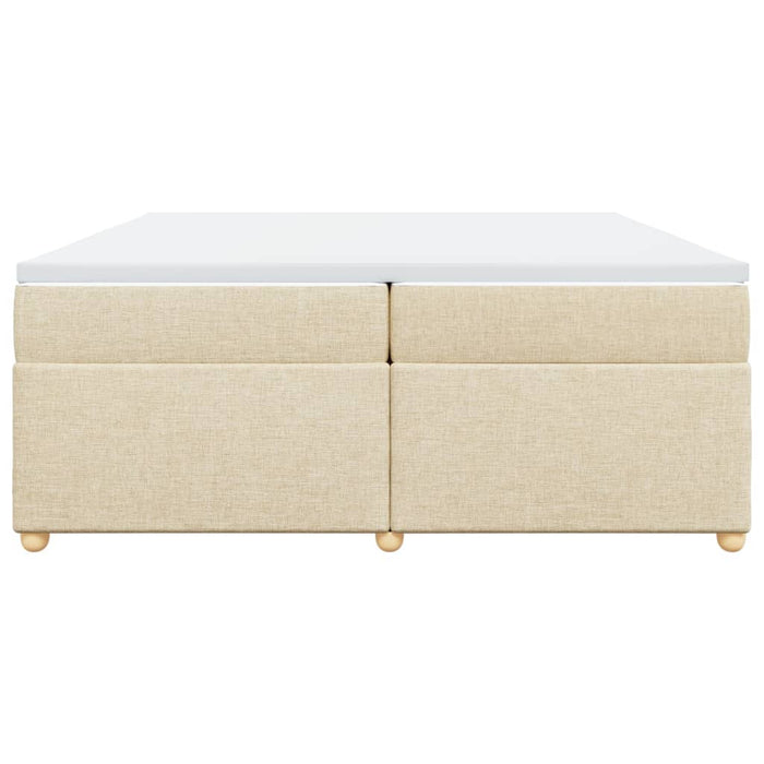 Pat box spring cu saltea, crem, 200x200 cm, textil - WALTI WALTI