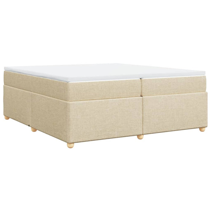 Pat box spring cu saltea, crem, 200x200 cm, textil - WALTI WALTI