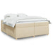 Pat box spring cu saltea, crem, 200x200 cm, textil - WALTI WALTI