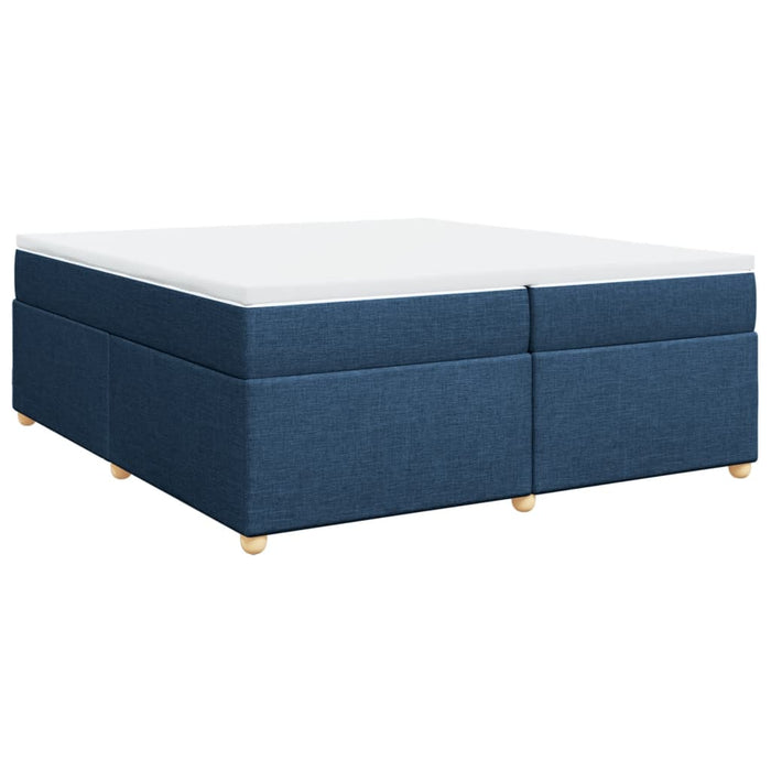 Pat box spring cu saltea, albastru, 200x200 cm, textil - WALTI WALTI