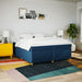 Pat box spring cu saltea, albastru, 200x200 cm, textil - WALTI WALTI