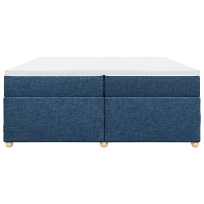 Pat box spring cu saltea, albastru, 200x200 cm, textil - WALTI WALTI