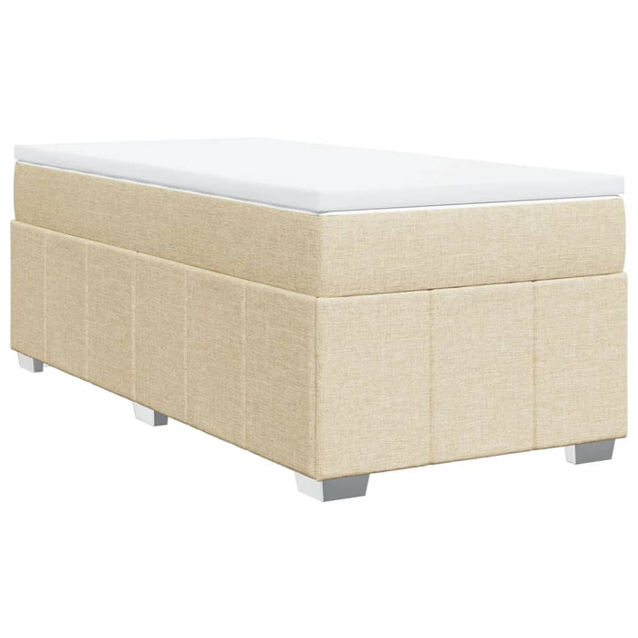 Pat box spring cu saltea, crem, 80x200 cm, textil - WALTI WALTI