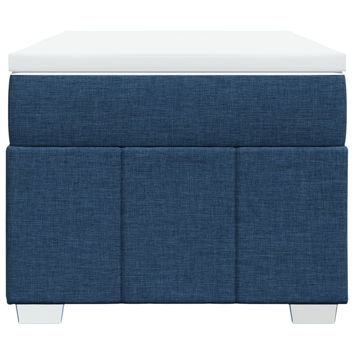 Pat box spring cu saltea, albastru, 80x200 cm, textil WALTI