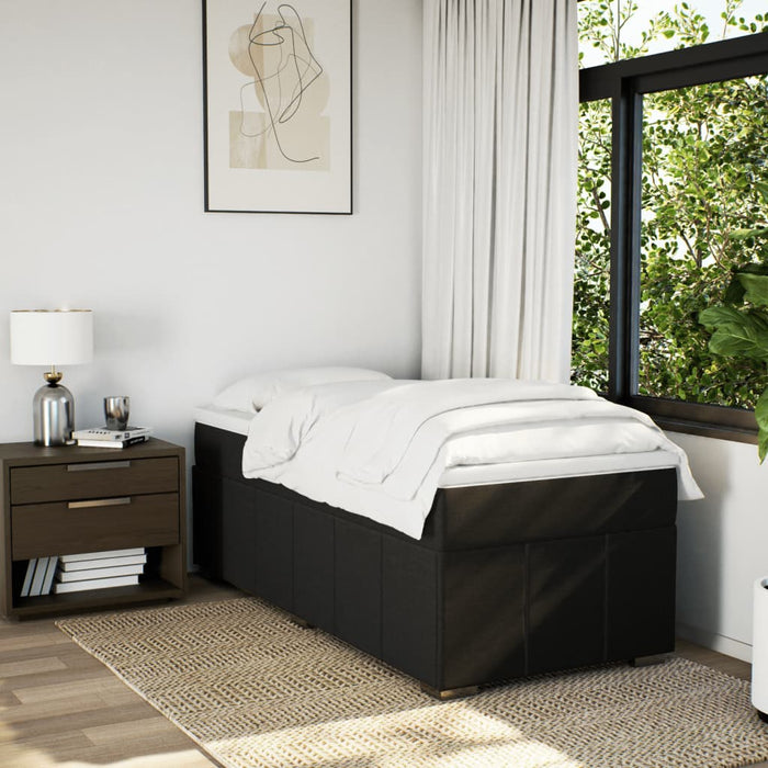 Pat box spring cu saltea, negru, 90x190 cm, textil - WALTI WALTI
