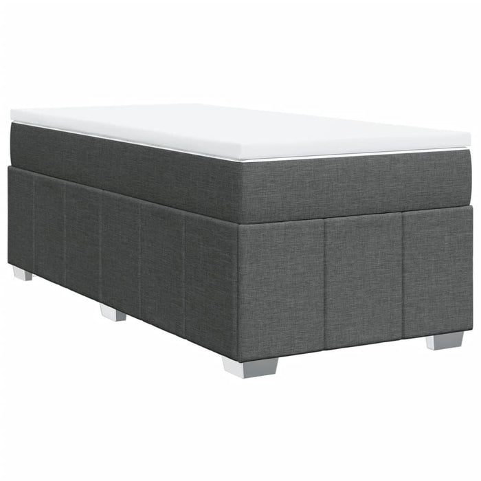 Pat box spring cu saltea, gri închis, 90x200 cm, textil - WALTI WALTI