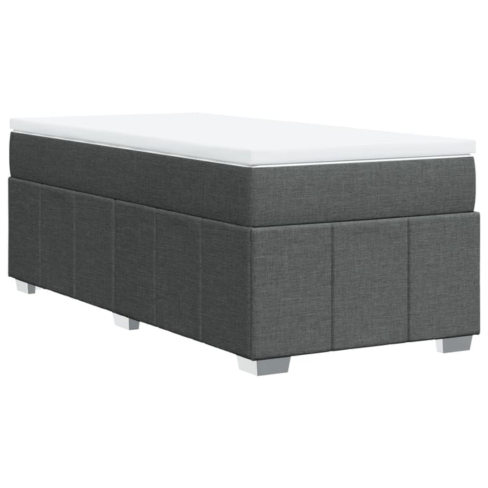 Pat box spring cu saltea, gri închis, 90x200 cm, textil - WALTI WALTI