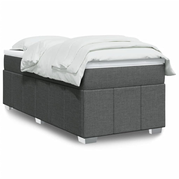 Pat box spring cu saltea, gri închis, 90x200 cm, textil - WALTI WALTI