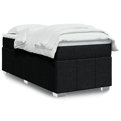 Pat box spring cu saltea, negru, 90x200 cm, textil - WALTI WALTI