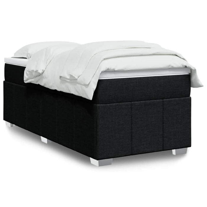 Pat box spring cu saltea, negru, 90x200 cm, textil - WALTI WALTI