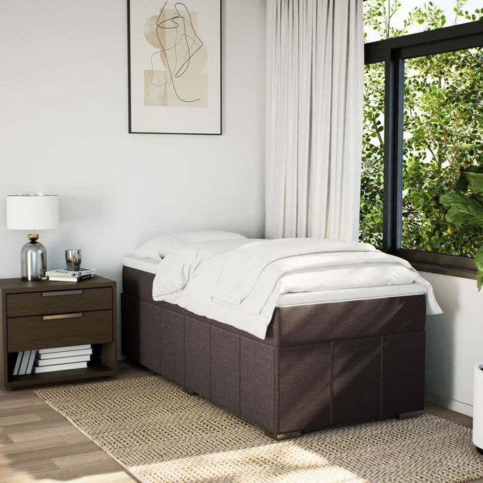 Pat box spring cu saltea, maro închis, 90x200 cm, textil - WALTI WALTI