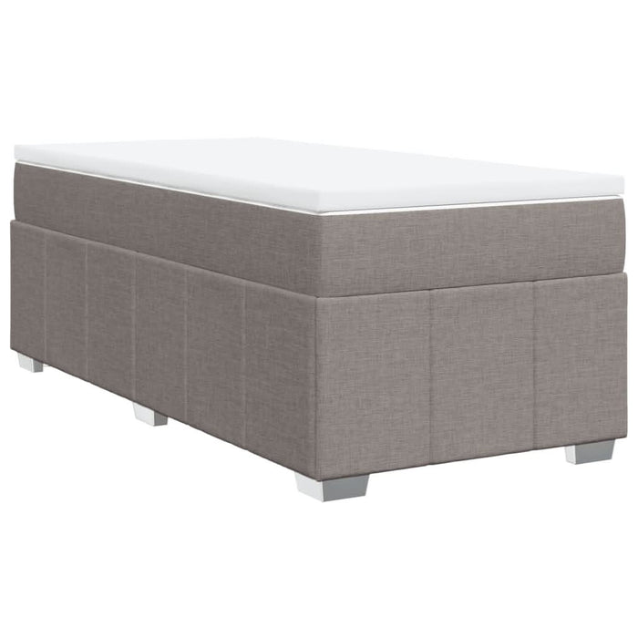 Pat box spring cu saltea, gri taupe, 90x200 cm, textil - WALTI WALTI