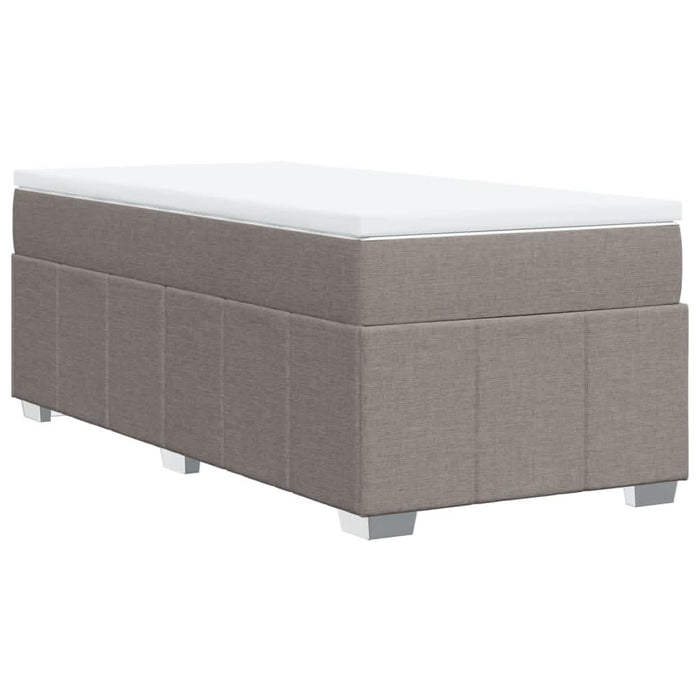 Pat box spring cu saltea, gri taupe, 90x200 cm, textil - WALTI WALTI