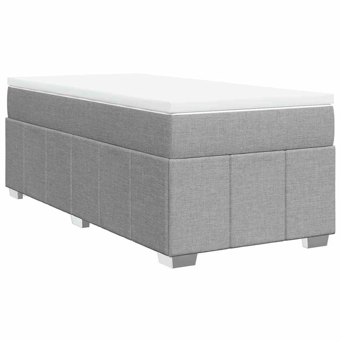 Pat box spring cu saltea, gri deschis, 100x200 cm, textil - WALTI WALTI