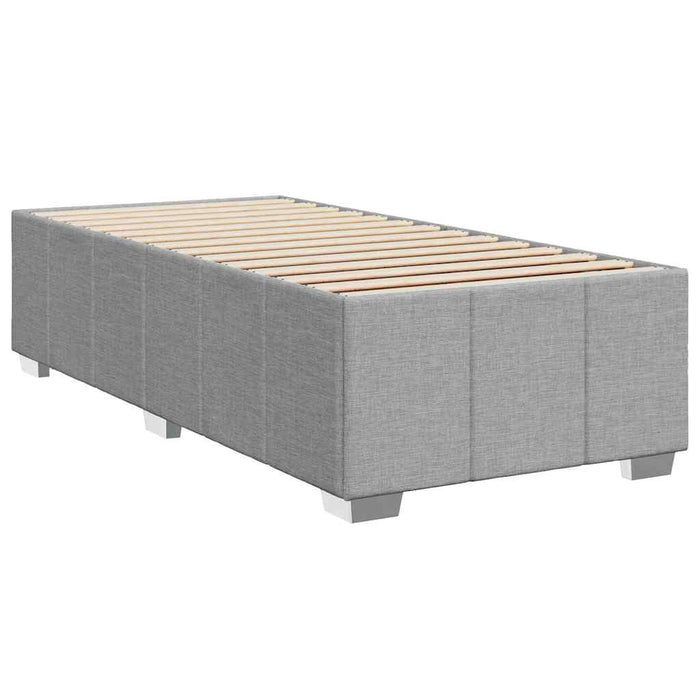 Pat box spring cu saltea, gri deschis, 100x200 cm, textil - WALTI WALTI