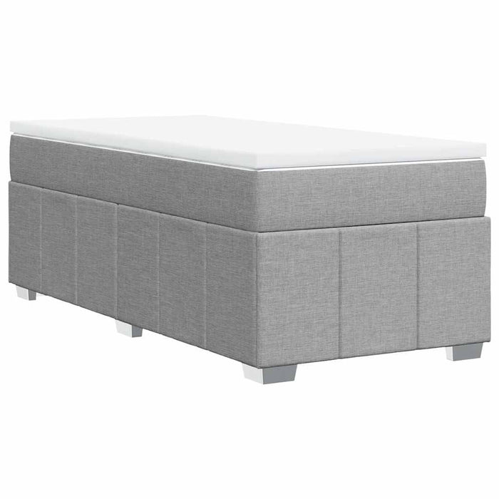 Pat box spring cu saltea, gri deschis, 100x200 cm, textil - WALTI WALTI