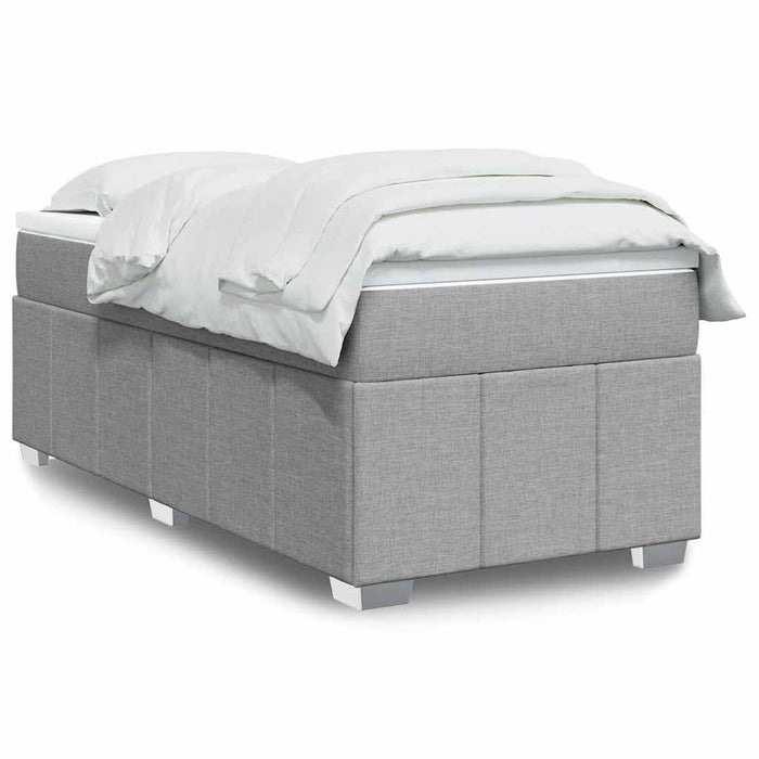 Pat box spring cu saltea, gri deschis, 100x200 cm, textil - WALTI WALTI