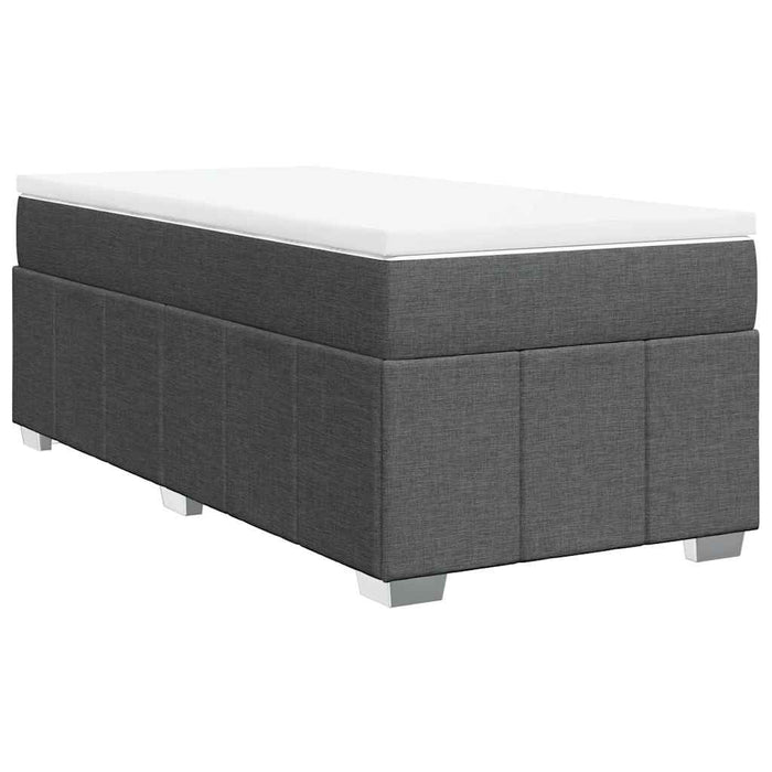 Pat box spring cu saltea, gri închis, 100x200 cm, textil - WALTI WALTI