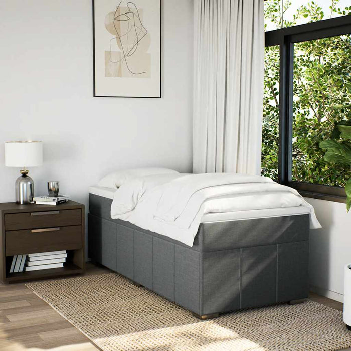 Pat box spring cu saltea, gri închis, 100x200 cm, textil - WALTI WALTI