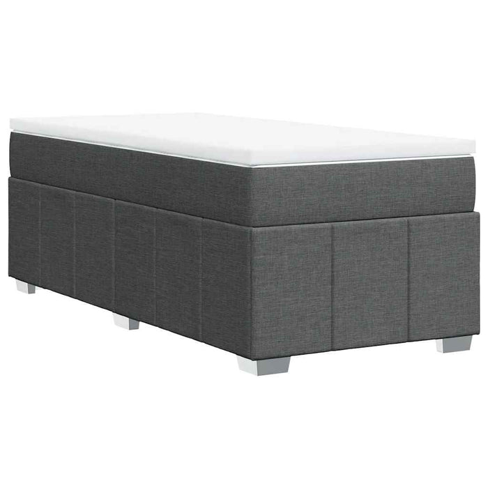 Pat box spring cu saltea, gri închis, 100x200 cm, textil - WALTI WALTI