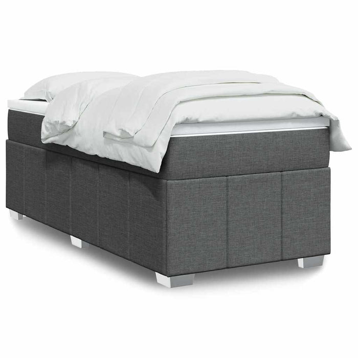Pat box spring cu saltea, gri închis, 100x200 cm, textil - WALTI WALTI
