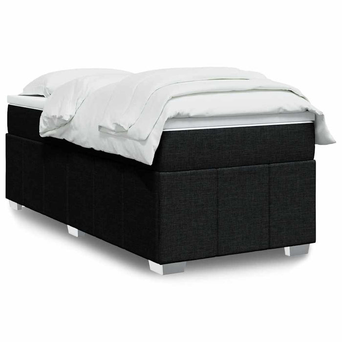 Pat box spring cu saltea, negru, 100x200 cm, textil - WALTI WALTI