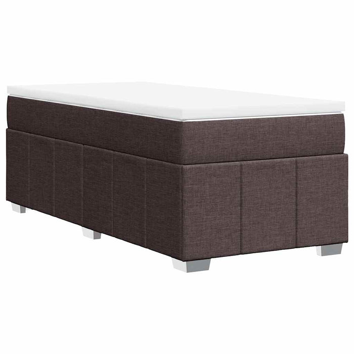 Pat box spring cu saltea, maro închis, 100x200 cm, textil WALTI