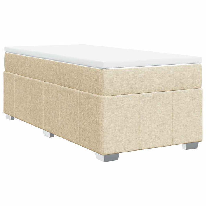 Pat box spring cu saltea, crem, 100x200 cm, textil - WALTI WALTI