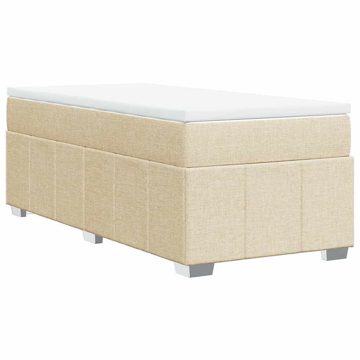 Pat box spring cu saltea, crem, 100x200 cm, textil - WALTI WALTI