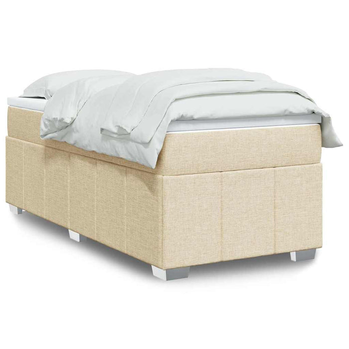 Pat box spring cu saltea, crem, 100x200 cm, textil - WALTI WALTI
