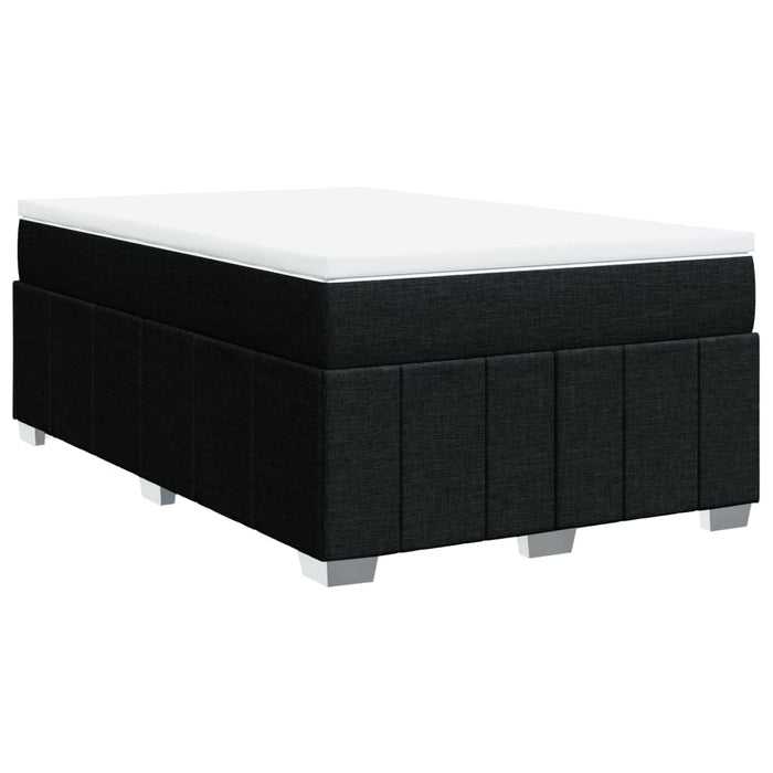 Pat box spring cu saltea, negru, 120x190 cm, catifea WALTI