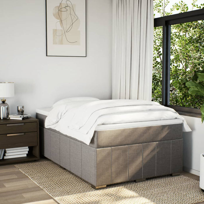 Pat box spring cu saltea, gri taupe, 120x200 cm, textil - WALTI WALTI