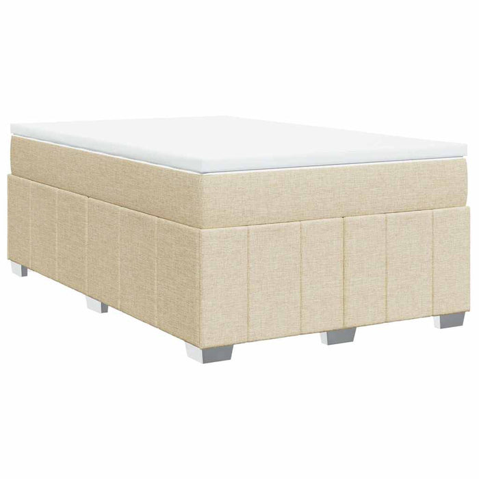 Pat box spring cu saltea, crem, 120x200 cm, textil - WALTI WALTI