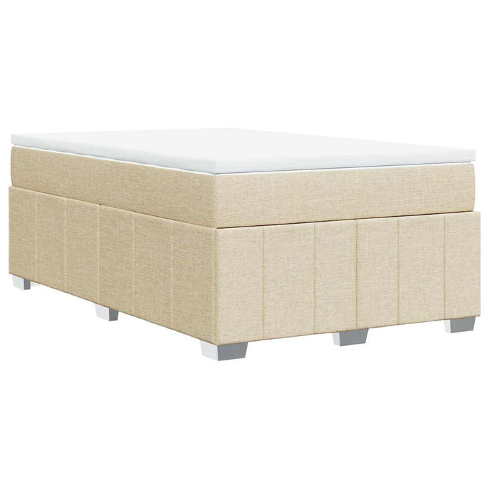 Pat box spring cu saltea, crem, 120x200 cm, textil - WALTI WALTI