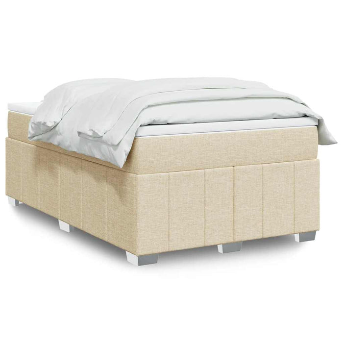 Pat box spring cu saltea, crem, 120x200 cm, textil - WALTI WALTI