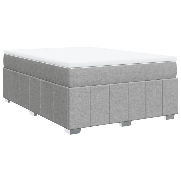 Pat box spring cu saltea, gri deschis, 140x190 cm, textil - WALTI WALTI