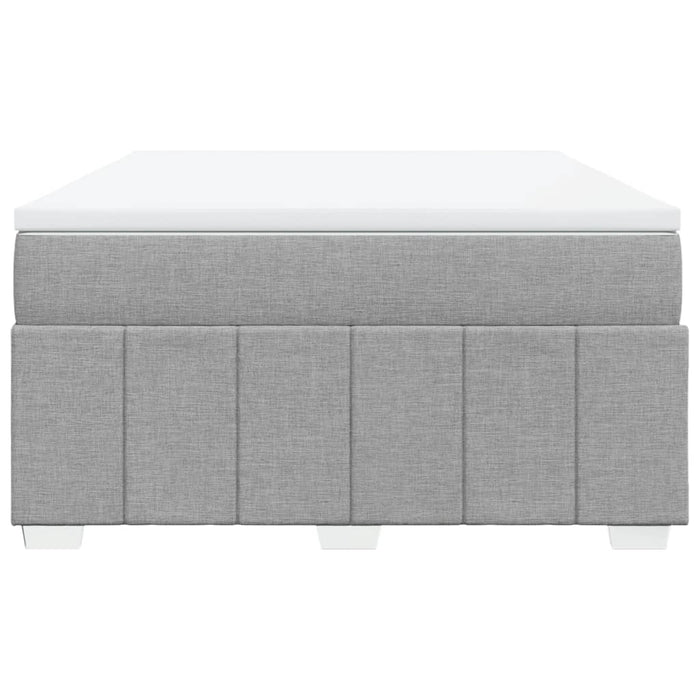 Pat box spring cu saltea, gri deschis, 140x190 cm, textil - WALTI WALTI