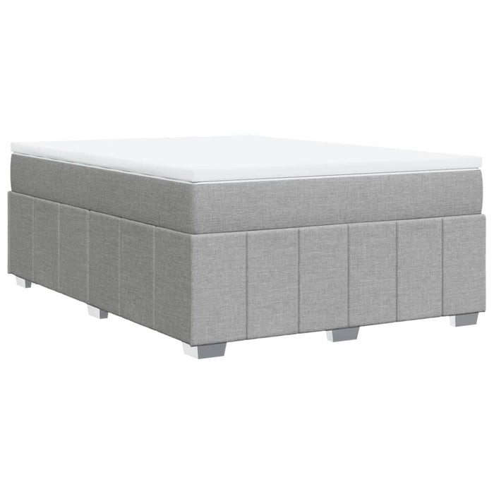 Pat box spring cu saltea, gri deschis, 140x190 cm, textil - WALTI WALTI