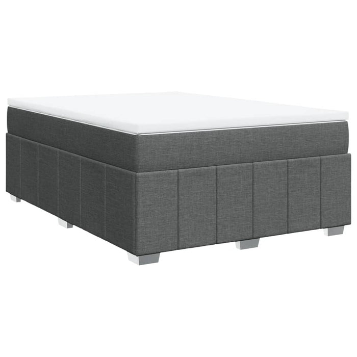 Pat box spring cu saltea, gri închis, 140x190 cm, textil - WALTI WALTI