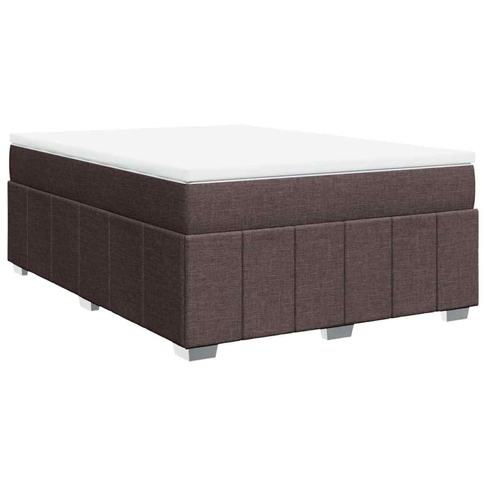 Pat box spring cu saltea, maro închis, 140x200 cm, textil - WALTI WALTI