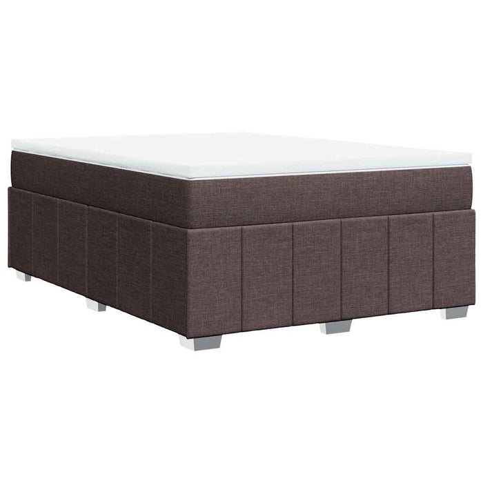 Pat box spring cu saltea, maro închis, 140x200 cm, textil - WALTI WALTI