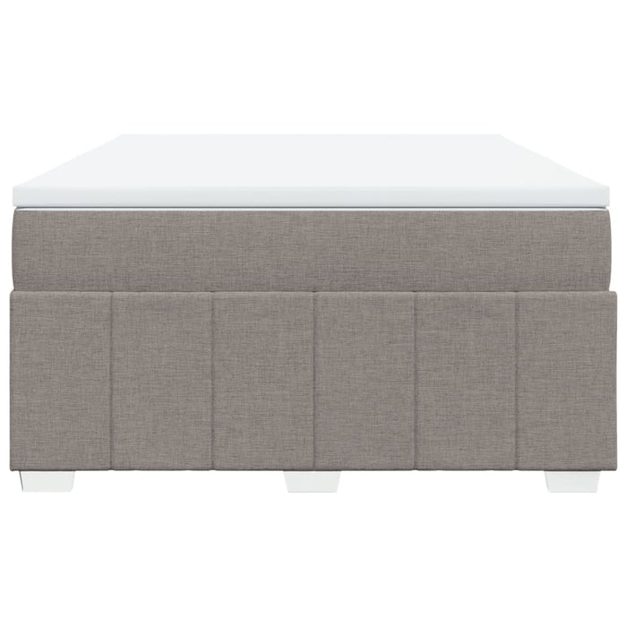 Pat box spring cu saltea, gri taupe, 140x200 cm, textil - WALTI WALTI