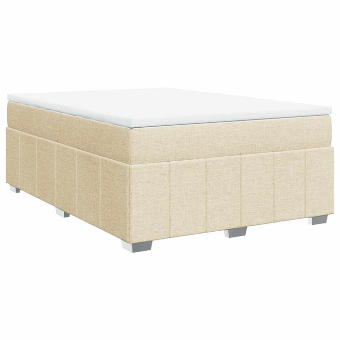 Pat box spring cu saltea, crem, 140x200 cm, textil - WALTI WALTI