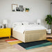 Pat box spring cu saltea, crem, 140x200 cm, textil - WALTI WALTI
