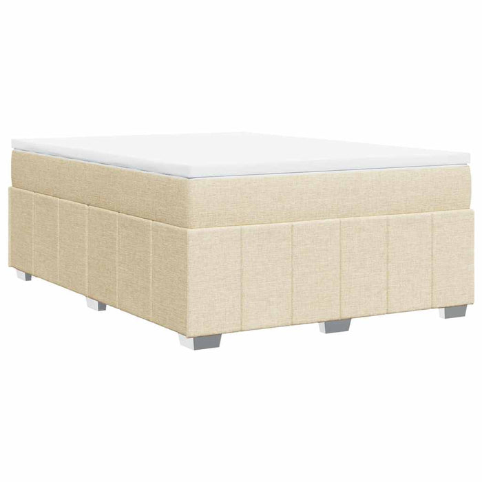 Pat box spring cu saltea, crem, 140x200 cm, textil - WALTI WALTI