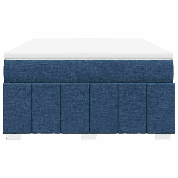 Pat box spring cu saltea, albastru, 140x200 cm, textil - WALTI WALTI