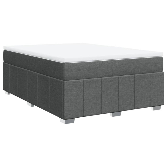 Pat box spring cu saltea, gri închis, 140x200 cm, textil - WALTI WALTI