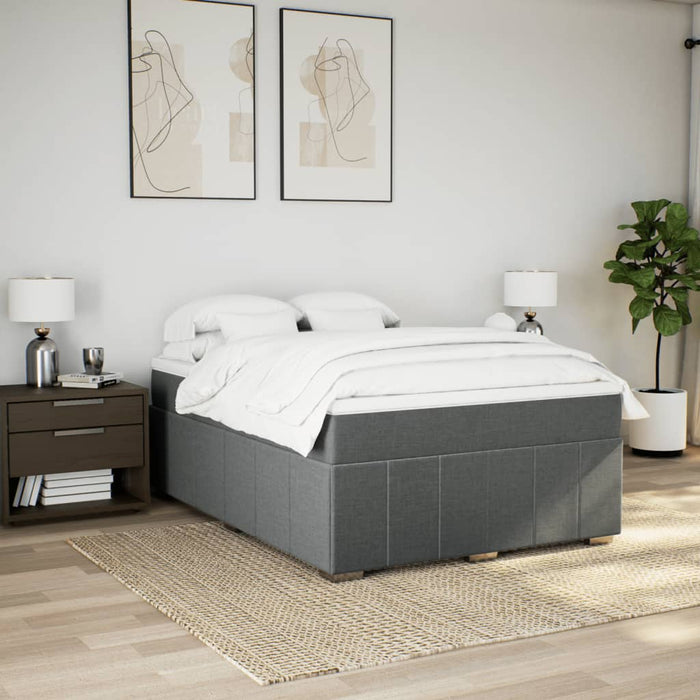 Pat box spring cu saltea, gri închis, 140x200 cm, textil - WALTI WALTI