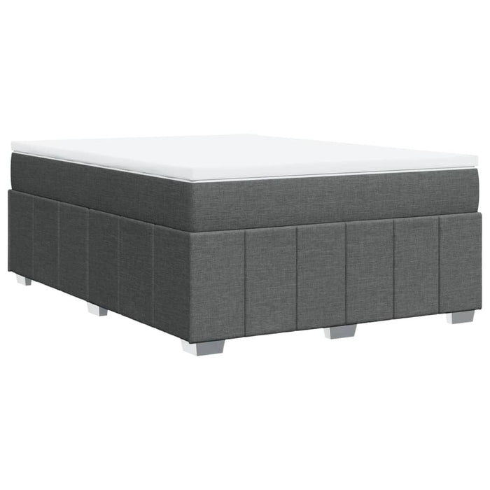 Pat box spring cu saltea, gri închis, 140x200 cm, textil - WALTI WALTI