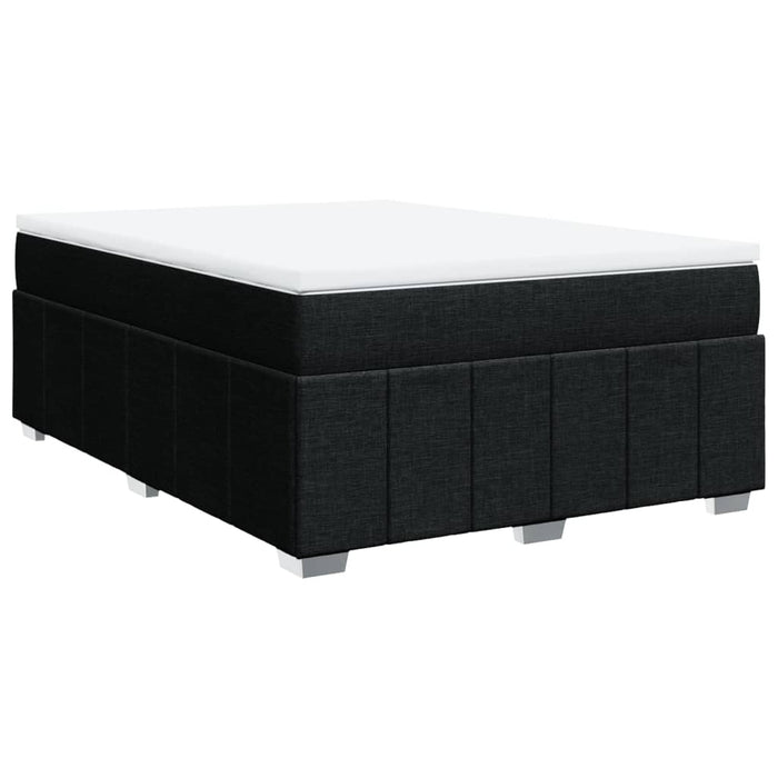 Pat box spring cu saltea, negru, 140x200 cm, textil - WALTI WALTI